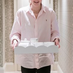 Addison Ross Ltd Homeware WHITE SCALLOPED EDGE TRAY