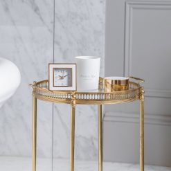 Addison Ross Ltd Clocks White & Gold Square Silent Alarm Clock