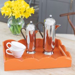 Addison Ross Ltd Homeware MEDIUM, ORANGE SCALLOPED EDGE TRAY