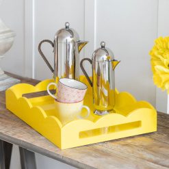 Addison Ross Ltd Homeware YELLOW SCALLOPED EDGE TRAY