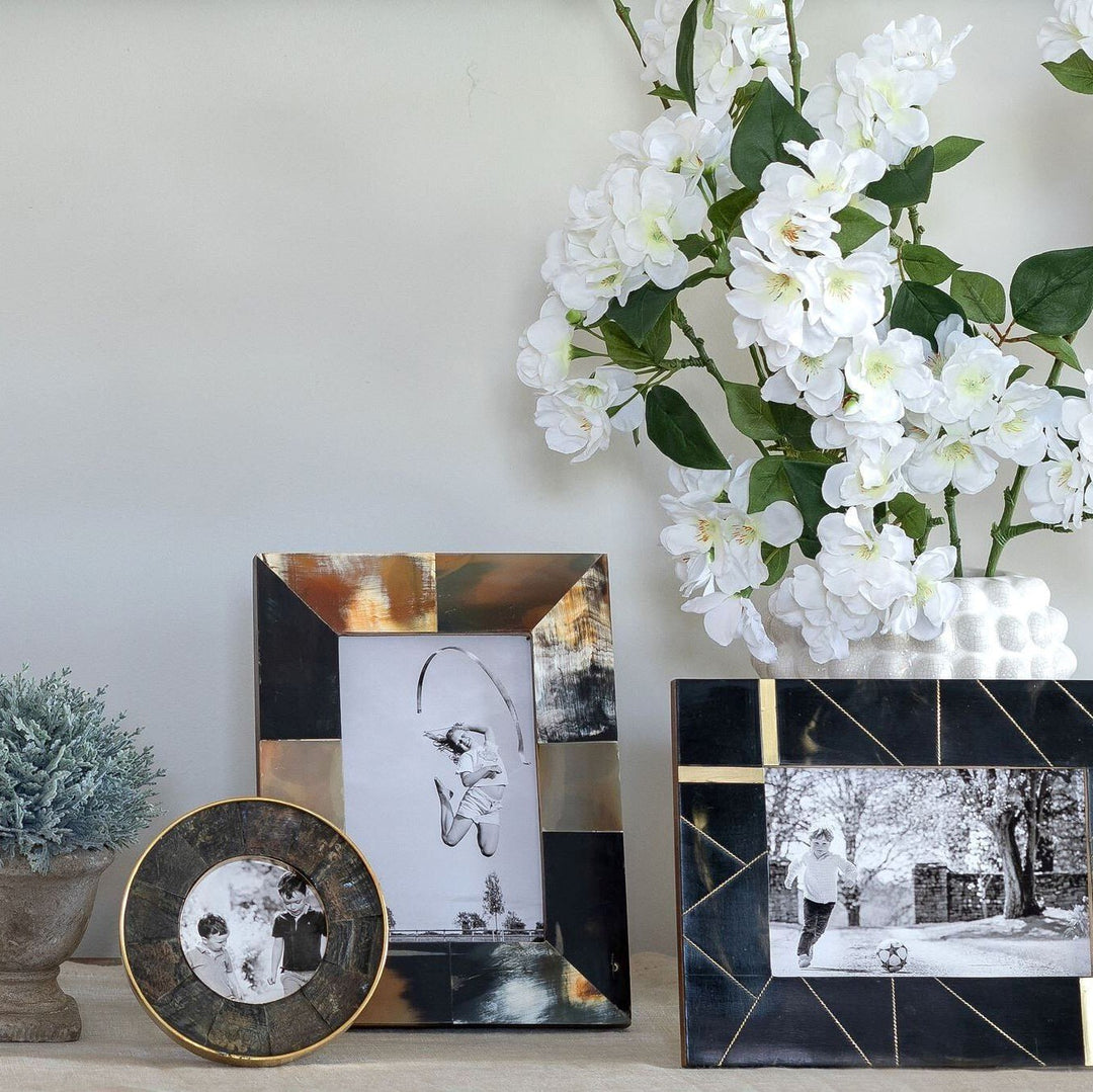 Addison Ross Ltd Black Horn Round Photo Frame Frames