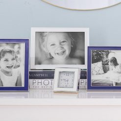 Addison Ross Ltd White & Silver Square Silent Alarm Clock