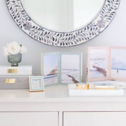 Addison Ross Ltd Powder Blue Enamel & Gold Double Frame