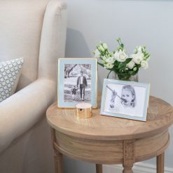 Addison Ross Ltd Gold Trim Powder Blue Enamel Picture Frame