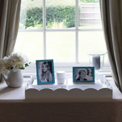 Addison Ross Ltd Silver Trim, Aqua Blue Enamel Picture Frame