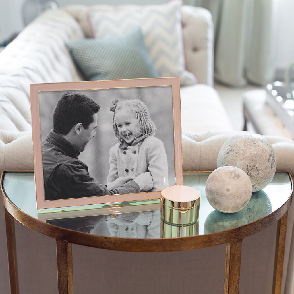 Addison Ross Ltd Frames Gold Trim Pastel Pink Enamel Picture Frame