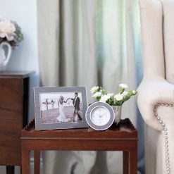 Addison Ross Ltd Clocks Dove Croc Silver Alarm Clock