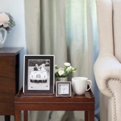 Addison Ross Ltd Clocks Taupe Enamel Square Alarm Clock