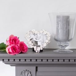 Addison Ross Ltd Silver & White Heart Flower Frame Frames