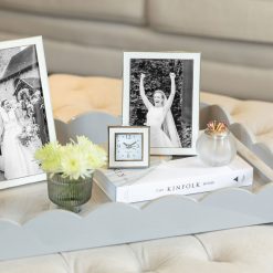 Addison Ross Ltd White & Silver Square Silent Alarm Clock