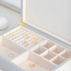 Addison Ross Ltd CHIFFON JEWELRY BOX: Gold Trim Boxes