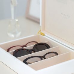 Addison Ross Ltd WHITE GLASSES BOX: Silver Trim