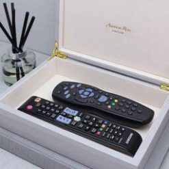 Addison Ross Ltd BLACK STORAGE BOX: Silver Trim