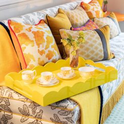 Addison Ross Ltd LARGE, YELLOW SCALLOPED EDGE TRAY Homeware