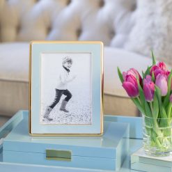 Addison Ross Ltd Pale Denim Lacquer Box With Gold Boxes