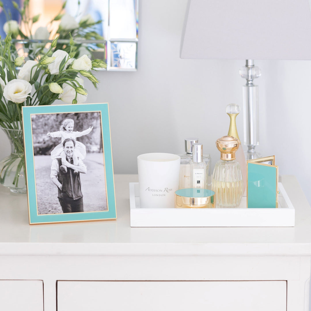 Addison Ross Ltd Gold Trim Turquoise Enamel Picture Frame