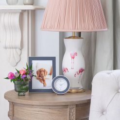 Addison Ross Ltd Clocks Blue Croc Silver Alarm Clock