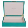 Addison Ross Ltd Boxes GREEN SHAGREEN STORAGE BOX: Gold Trim