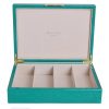 Addison Ross Ltd GREEN SHAGREEN GLASSES BOX: Gold Trim
