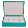 Addison Ross Ltd GREEN SHAGREEN WATCH BOX: Gold Trim Boxes