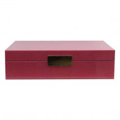 Addison Ross Ltd PINK SHAGREEN JEWELRY BOX: Gold Trim Boxes