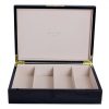 Addison Ross Ltd BLACK GLASSES BOX: Gold Trim