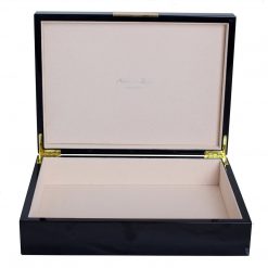 Addison Ross Ltd BLACK STORAGE BOX : Gold Trim Boxes