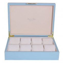 Addison Ross Ltd PALE DENIM BLUE WATCH BOX: Gold Trim Boxes