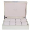 Addison Ross Ltd VANILLA CROCODILE WATCH BOX Subhead: Silver Trim