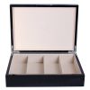 Addison Ross Ltd BLACK GLASSES BOX : Silver Trim Boxes