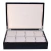 Addison Ross Ltd Boxes BLACK WATCH BOX: Silver Trim