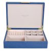 Addison Ross Ltd BLUE SHAGREEN JEWELRY BOX: Gold Trim Boxes