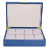 Addison Ross Ltd BLUE SHAGREEN WATCH BOX : Gold Trim