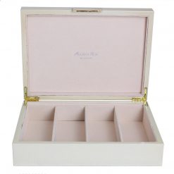 Addison Ross Ltd VANILLA CROCODILE GLASSES BOX: Gold Trim Boxes