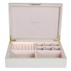 Addison Ross Ltd VANILLA CROCODILE JEWELRY BOX: Gold Trim Boxes