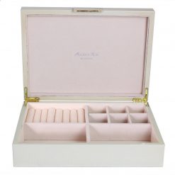 Addison Ross Ltd VANILLA CROCODILE JEWELRY BOX: Gold Trim Boxes