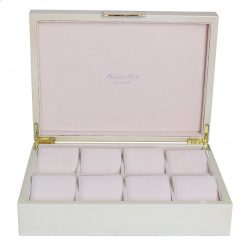 Addison Ross Ltd Boxes VANILLA CROCODILE WATCH BOX: Gold Trim