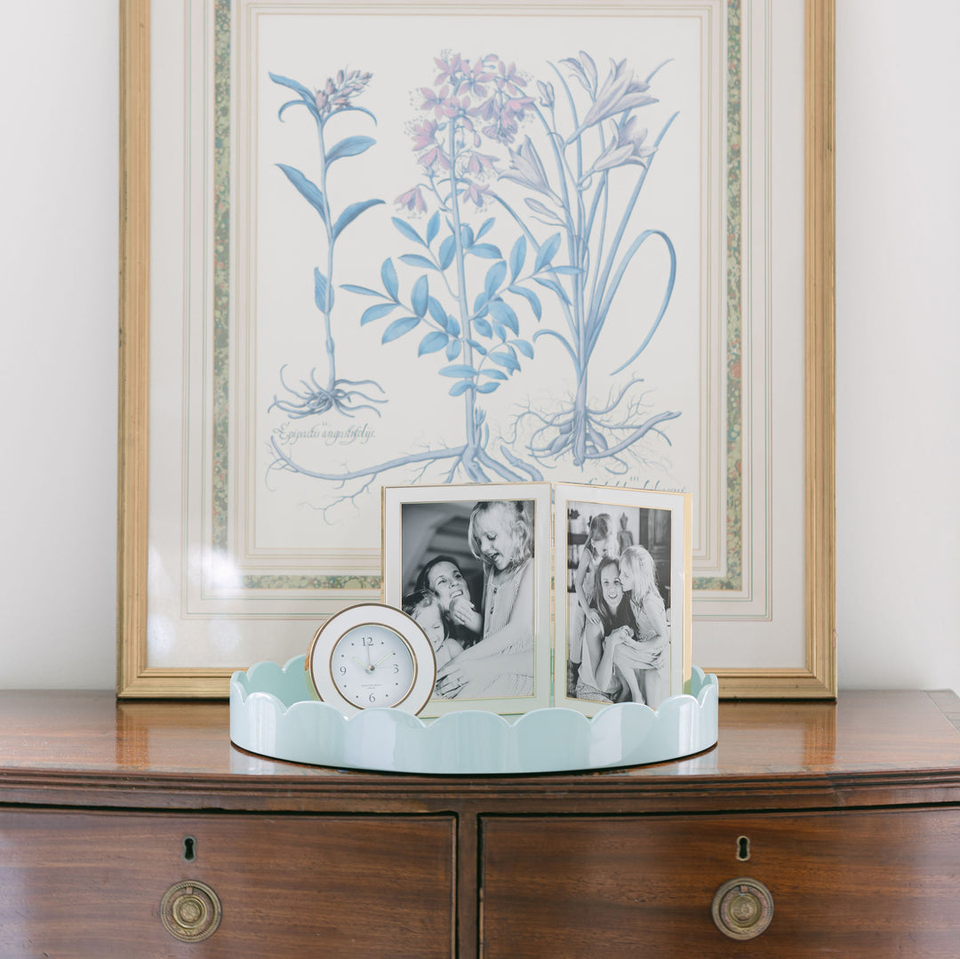 Addison Ross Ltd White Enamel & Gold Double Frame Frames