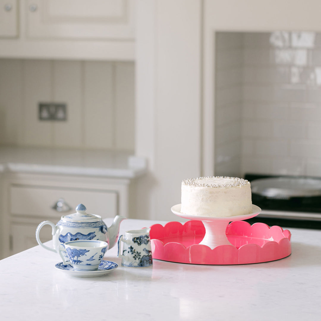 Addison Ross Ltd Fuschia Round Medium Lacquered Scallop Tray