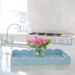 Addison Ross Ltd LARGE, PALE DENIM SCALLOPED EDGE TRAY Homeware