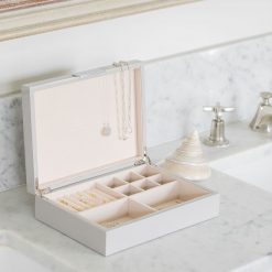 Addison Ross Ltd CHIFFON JEWELRY BOX: Silver Trim