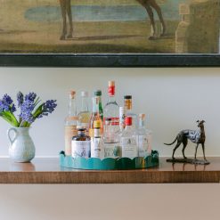 Addison Ross Ltd British Racing Green Round Large Lacquered Scallop Tray