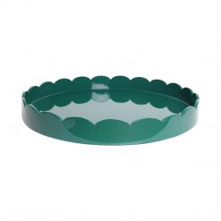 Addison Ross Ltd British Racing Green Round Large Lacquered Scallop Tray