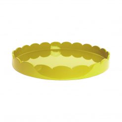 Addison Ross Ltd Yellow Round Medium Lacquered Scallop Tray Homeware