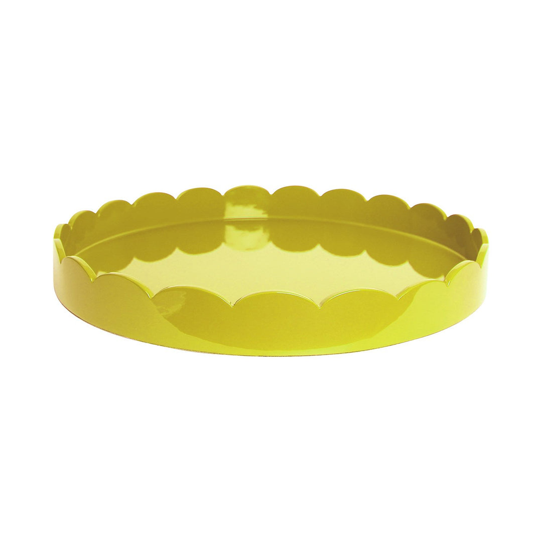 Addison Ross Ltd Yellow Round Medium Lacquered Scallop Tray Homeware