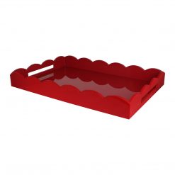 Addison Ross Ltd Homeware LARGE, RED SCALLOPED EDGE TRAY
