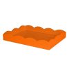 Addison Ross Ltd Homeware SMALL, ORANGE SCALLOPED EDGE TRAY