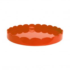 Addison Ross Ltd Homeware Orange Round Large Lacquered Scallop Tray