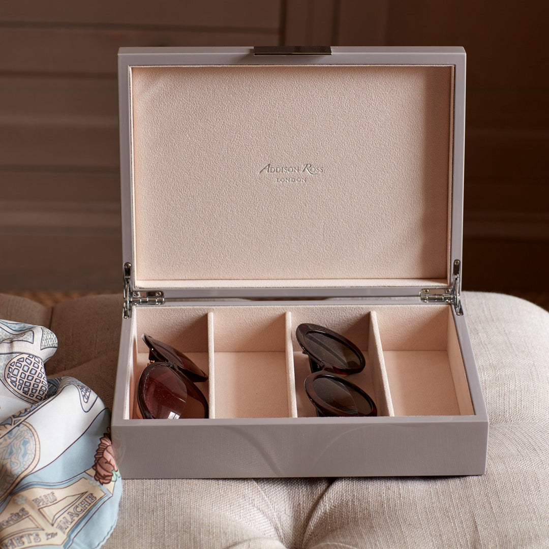 Addison Ross Ltd CHIFFON GRAY GLASSES BOX: Silver Trim Boxes