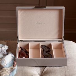 Addison Ross Ltd CHIFFON GRAY GLASSES BOX: Gold Trim